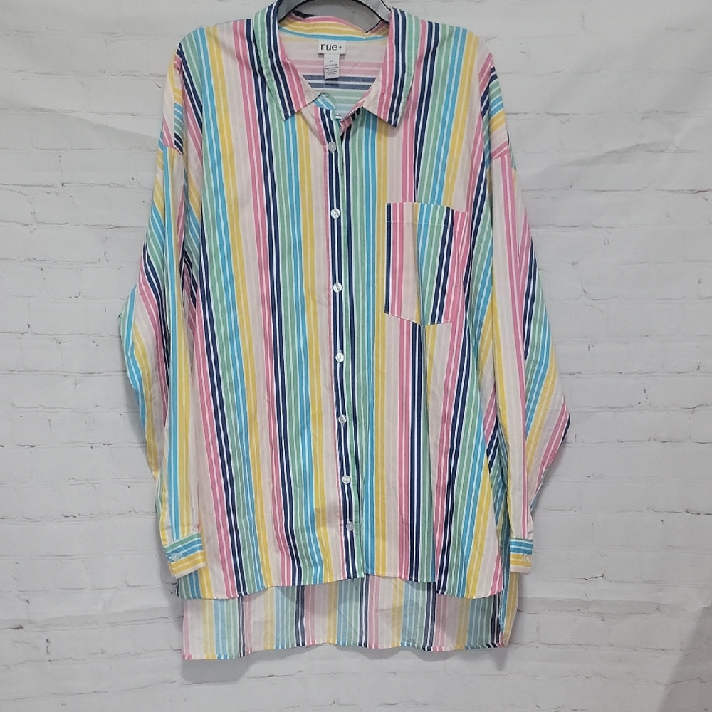 Rue21 Colorful Striped Button Down Shirt